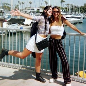 Striped loose fit tie pants